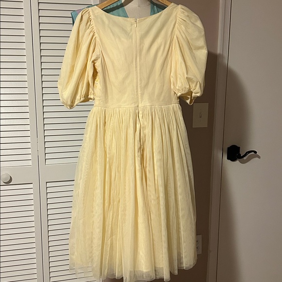Jessakae Honey Bee Dress yellow mesh puff sleeves XS - Picture 6 of 12